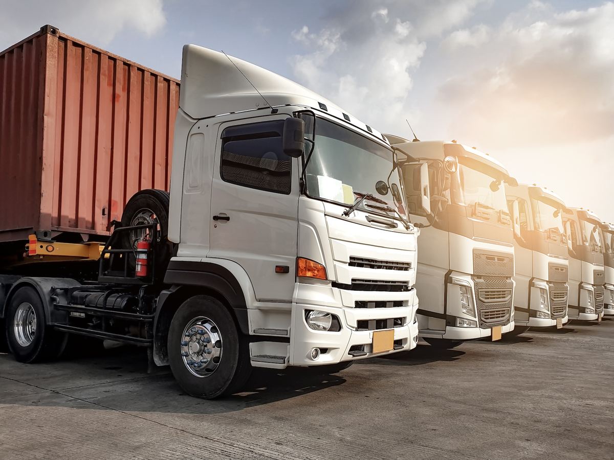 GML trucks lined up at the yard